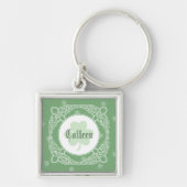 Celtic Mist Square Name Sleutelhanger - Green (Voorkant)