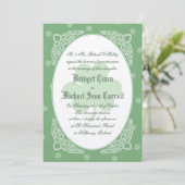 Celtic Mist Wedding Invitation - Green Kaart (Staand voorkant)