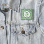 Celtic Mist Wedding Party Buttonnen - Groen Vierkante Button 5,1 Cm (In situ)