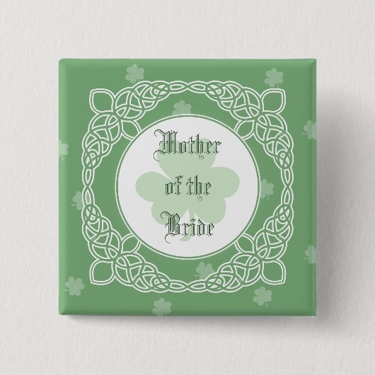 Celtic Mist Wedding Party Buttonnen - Groen Vierkante Button 5,1 Cm (Voorkant)