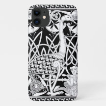 Celtic Moa Black en White-telefoondraagtas