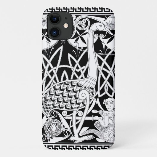 Celtic Moa Black en White-telefoondraagtas Case-Mate iPhone Case (Achterkant)