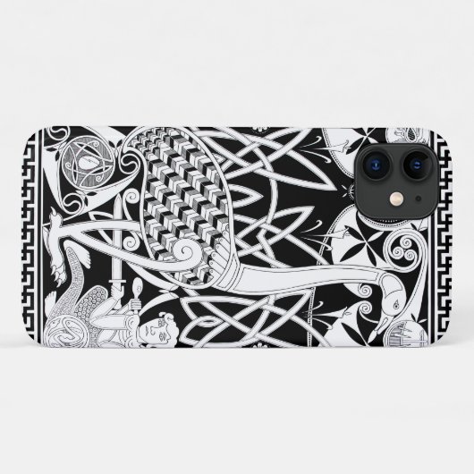 Celtic Moa Black en White-telefoondraagtas Case-Mate iPhone Case (Achterkant (horizontaal))