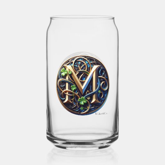 Celtic Monogram Can Glass Set Blikvorm Glas (Achterkant)