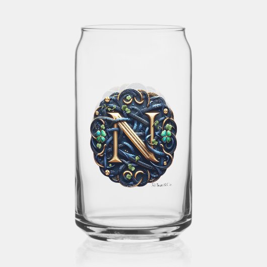 Celtic Monogram Can Glass Set Blikvorm Glas (Voorkant)