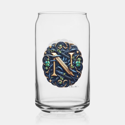 Celtic Monogram Can Glass Set Blikvorm Glas (Achterkant)