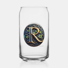 Celtic Monogram Can Glass Set