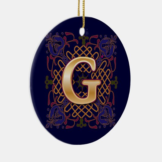 Celtic Monogram Letter G Keramisch Ornament (Rechts)