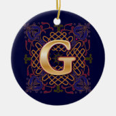 Celtic Monogram Letter G Keramisch Ornament (Voorkant)