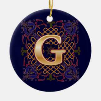 Celtic Monogram Letter G Keramisch Ornament