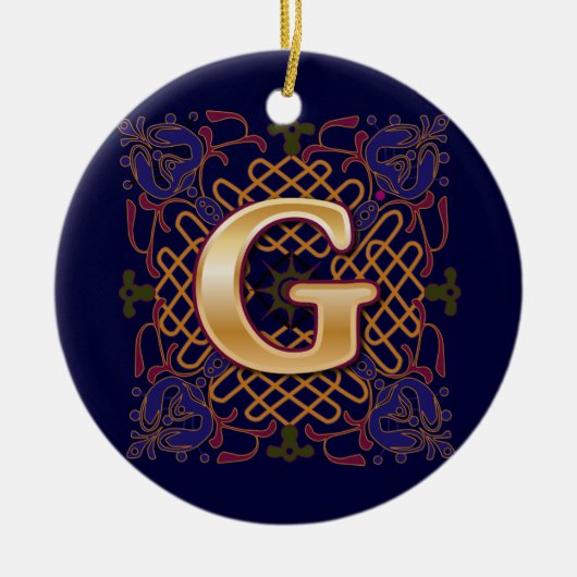 Celtic Monogram Letter G Keramisch Ornament (Voorkant)