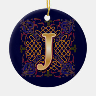 Celtic Monogram Letter J Keramisch Ornament