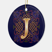 Celtic Monogram Letter J Keramisch Ornament (Links)