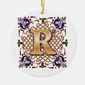 Celtic Monogram Letter R Keramisch Ornament