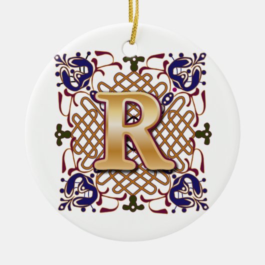 Celtic Monogram Letter R Keramisch Ornament (Voorkant)
