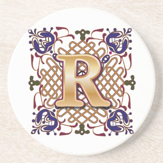 Celtic Monogram Letter R Zandsteen Onderzetter (Voorkant)