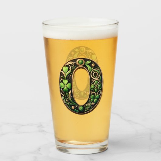 Celtic Monogram Pint Glass Glas (Voorkant gevuld)