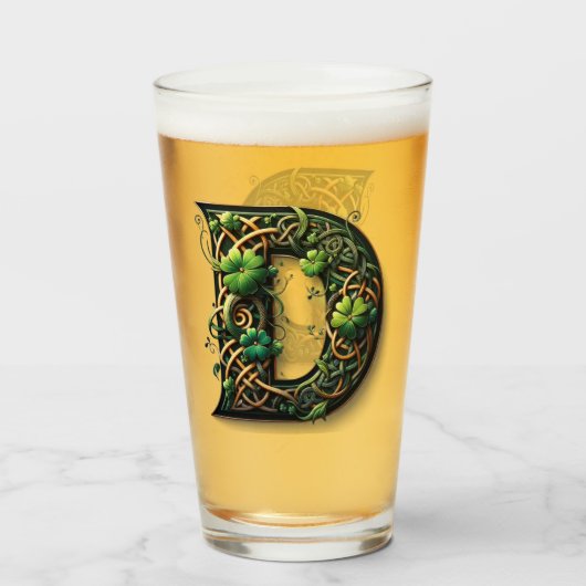 Celtic Monogram Pint Glass Glas (Voorkant gevuld)