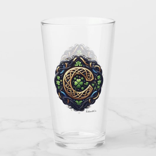 Celtic Monogram Pint Glass Glas (Achterkant)