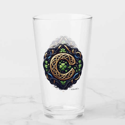 Celtic Monogram Pint Glass Glas (Voorkant)