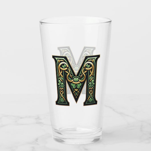 Celtic Monogram Pint Glass Glas (Achterkant)