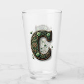 Celtic Monogram Pint Glass Glas (Voorkant)