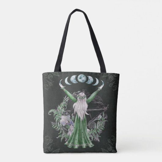 Celtic Moon Goddess Tote Bag (Achterkant)
