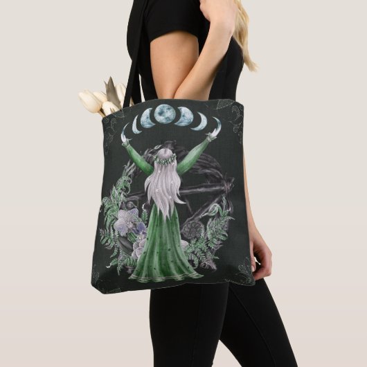 Celtic Moon Goddess Tote Bag (Dichtbij)