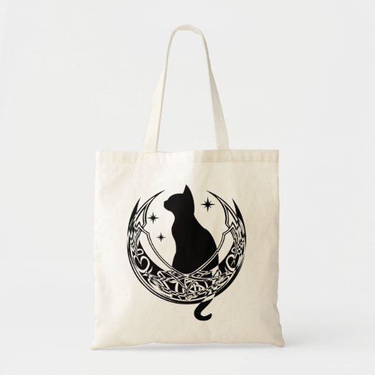 Celtic Moon | Nacht kattesterren Tote Bag (Voorkant)