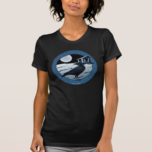 Celtic Moon, Raven en Dolman Women's T-Shirts (Voorkant)