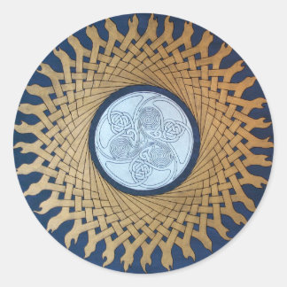 Celtic Moon Ronde Sticker