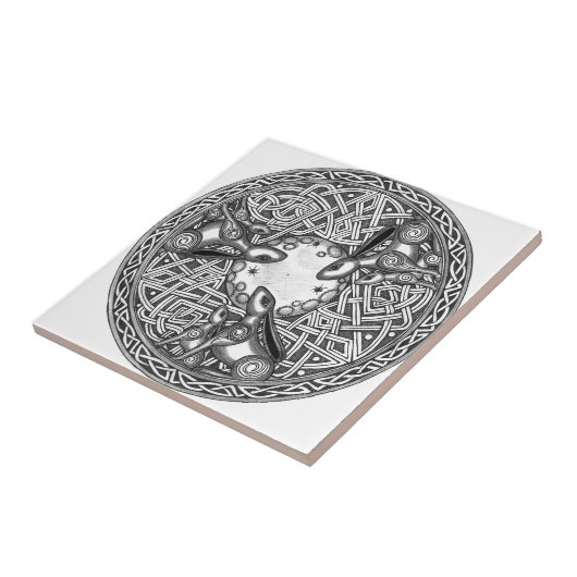 Celtic, Moon Watching Hare's Tegeltje (Zijkant)