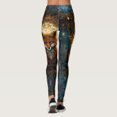 Celtic Moonlit Fox gepersonaliseerde betoverende v Leggings (Achterkant)