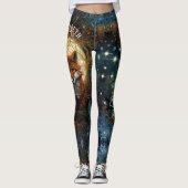 Celtic Moonlit Fox gepersonaliseerde betoverende v Leggings (Voorkant)