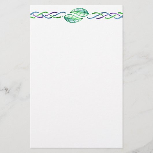 Celtic Multicolor Leaf Border Design Briefpapier (Voorkant)