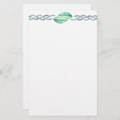 Celtic Multicolor Leaf Border Design Briefpapier (Voorkant / Achterkant)