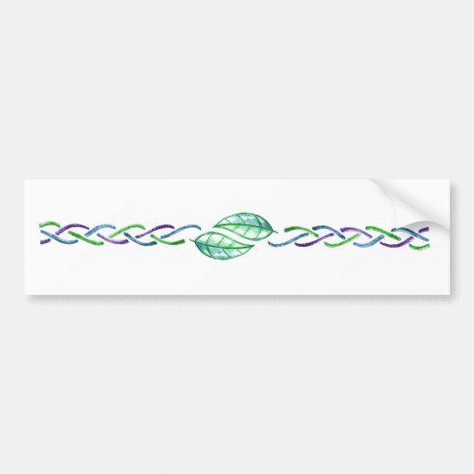 Celtic Multicolor Leaf Border Design Bumpersticker (Voorkant)