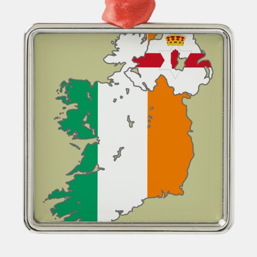 Celtic Nation Irish Map Metalen Ornament (Voorkant)