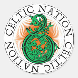 Celtic Nation St Patrick's Day Dragon Ronde Sticker
