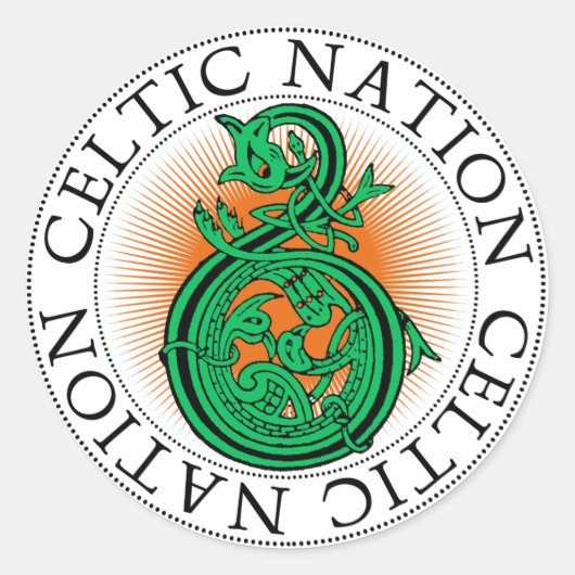 Celtic Nation St Patrick's Day Dragon Ronde Sticker (Voorkant)