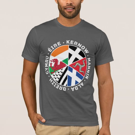 Celtic Nations Flags Mannen T Shirt, Wales, Celt T-shirt (Voorkant)