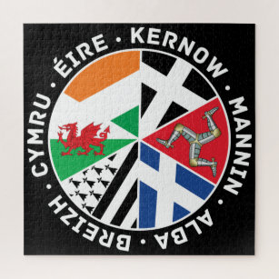Celtic Nations vlaggen Cymru Eire Alba Kernow Mann Legpuzzel
