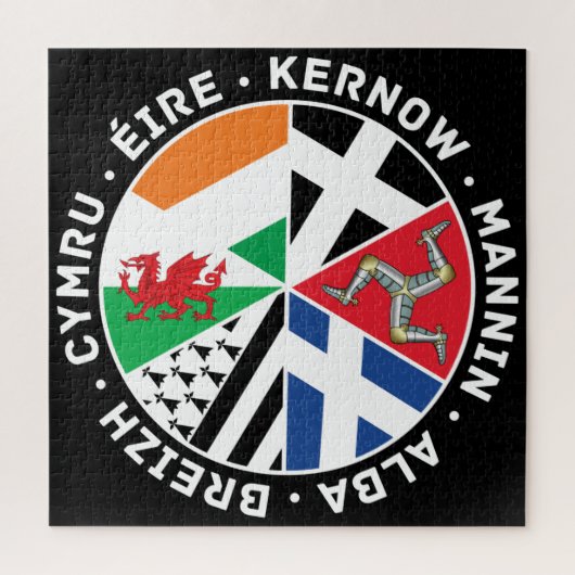 Celtic Nations vlaggen Cymru Eire Alba Kernow Mann Legpuzzel (Verticaal)