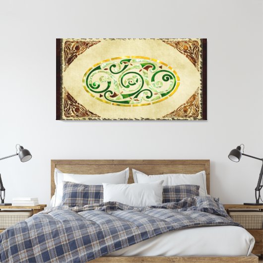 Celtic Old Traditional Folk Art Canvas Afdruk (Insitu (Slaapkamer))