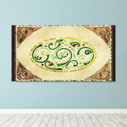 Celtic Old Traditional Folk Art Canvas Afdruk (Insitu (Houten vloer))