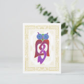 Celtic Owl II Briefkaart (Staand voorkant)