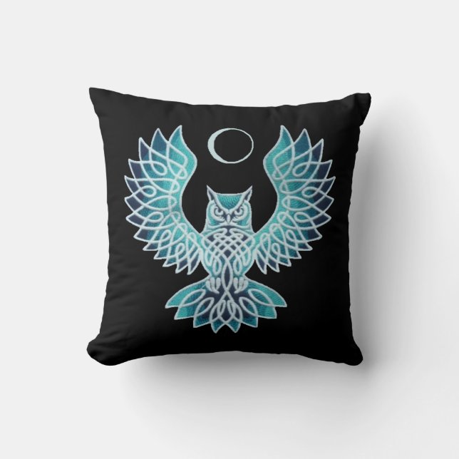 Celtic Owl Moon Kussen (Voorkant)