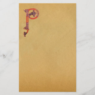 CELTIC P MONOGRAM PARCHCHMENT, vilt Briefpapier