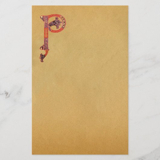 CELTIC P MONOGRAM PARCHCHMENT, vilt Briefpapier (Voorkant)