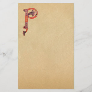 CELTIC P MONOGRAM PARCHMENT BRIEFPAPIER